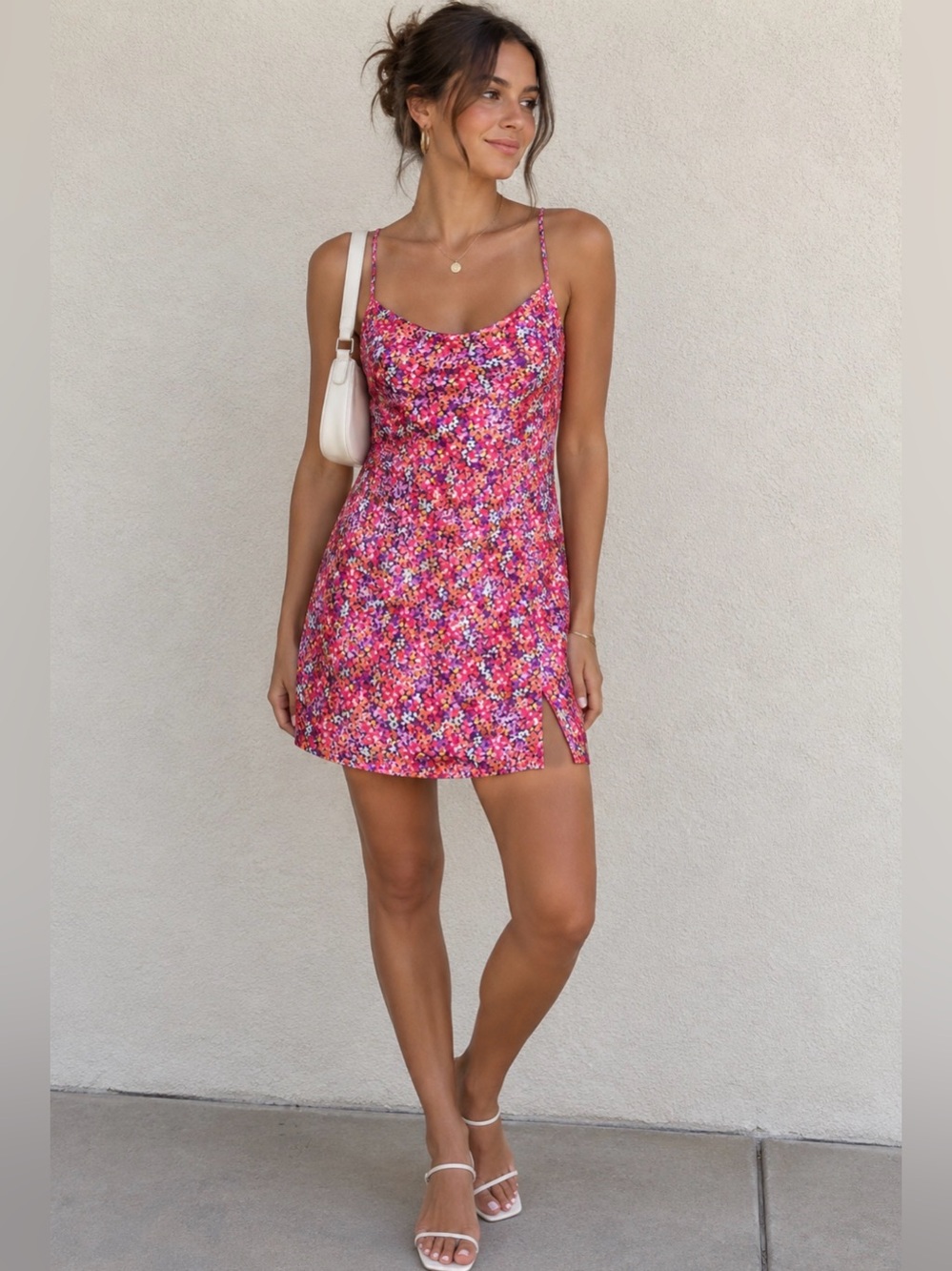 French Connection Andrea satin mini slip dress